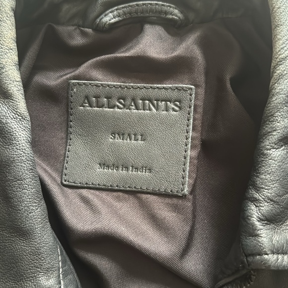 Men’s All Saints Black Leather Jacket - Picture 2 of 5